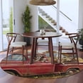 thumbnail image 4 of Farm Sheep Animal Round Living Room Rugs 5 ft, Vintage Red Truck Daisy Brown Tree House Washable Area Rug with Non-Slip Sturdy Edge Binding Round Carpet for Entryway Kitchen Bedroom Bathroom, 4 of 9
