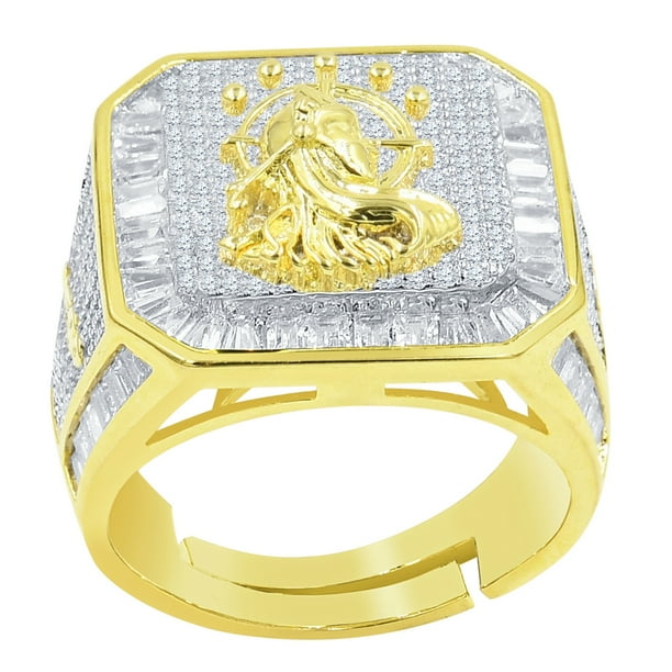 Mens 14K Gold Finish Virgo Maiden Zodiac Sign Astrology ...