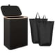 thumbnail image 1 of Cesto para Ropa Sucia, 150L Cesta de Lavandería Dividida Plegable de Gran Capacidad con 2 Bolsa Extraíble Tapa para Lavar, Para Baños Sala de Estar, Dormitorio y Lavandería, Negro, 1 of 4