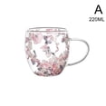thumbnail image 3 of Lttoisl Tasse à Café en Verre Faite à la Main à Double Paroi, 250 ml Tasse à Thé Isolée Résistante à la Chaleur avec Poignée, Design Unique Infusé de Fleurs Séchées pour Espresso et Boissons Chaudes, Borosilicate Transparent, 3 of 8