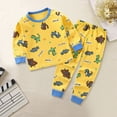 thumbnail image 2 of NOLDARES Toddler Baby Boy Fall Outfit Stripe Embroidery Long Sleeve Sweatshirt Pullover Tops Joggers Pants Set 2Pcs Clothes Size:7-8 Y,Light Yellow, 2 of 4
