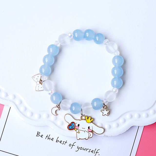 Pulsera Kawaii de Hello Kitty, brazalete de Sanrios de dibujos animados de Cinnamoroll, joyería de My Melody, accesorio bonito, regalo de cumpleaños para niñas
