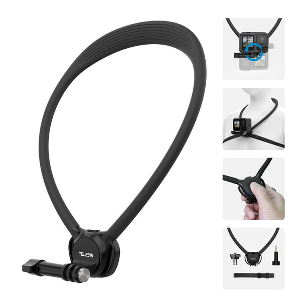 Soporte de cuello TELESIN Se 2.0 con cojín de aire para GoPro y DJI Action