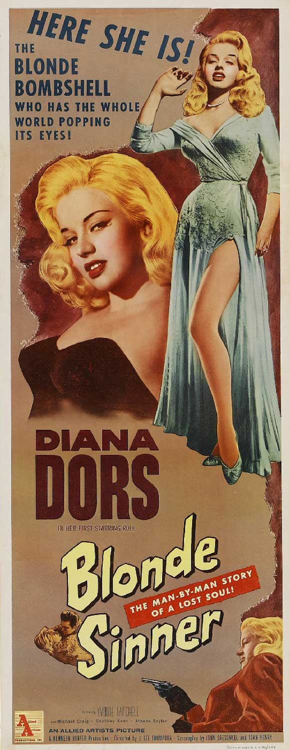 Yield to the Night Vintage Dianna Dors Adult movie Poster reproduction.