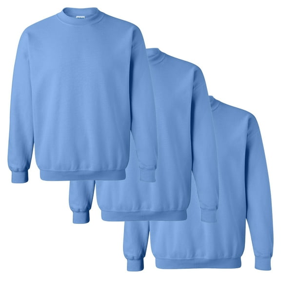 Gildan Crewneck Sweatshirt, Mens Fleece Pullover Sweater for Warmth & Comfort in Carolina Blue,8 oz. 50/50 Cotton/Polyester- 3 Pack, Size XL