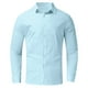 thumbnail image 2 of Camisas Hombre Manga Larga Camisa chablis casual de playa de verano de manga larga con botones para hombre (Blue, XXL), 2 of 5