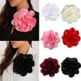 thumbnail image 4 of Satin Fabric Lapel Pin Wedding Jewelry Skirt Shirt Decor Pin Large Flower Brooch, 4 of 9