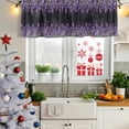 thumbnail image 6 of Purple Lavender Valances for Windows, Decorative Rod Pocket Window Valance Curtains, Spring Watercolor Wildflowers Plant Black Short Curtain Drapes for Kitchen/Living Room, 2 Panels, 54" W x 18" L, 6 of 8