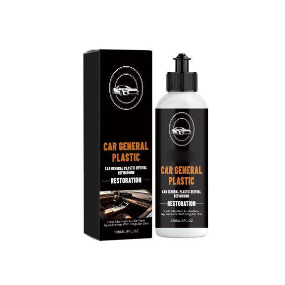 Tdxkok Car Plastic Restorer Polish 120ml Automotive Plastic Revitalizing Agent for Interior Exterior Trim Restoration Brightening Protection Maintenance Cleaner A11
