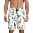 thumbnail image 2 of Rocae Farm Roosters for Men's Soft Sleep Pajama Shorts, Waistband and Pockets, 2 of 9