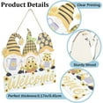 thumbnail image 3 of Welcome Wood Hanging Sign Gnome Sign for Front Door Decor Sunflower Yellow Farmhouse Wall Sign Wooden Gnome Door Hanger with Jute Twine Merry Christmas DIY 11.5x14Inch, 3 of 6