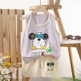 thumbnail image 2 of CAUYDY Toddler Baby 3T-7Y Little Boy Summer Pajamas Sleepwear Loungewear for Toddler Boys 2Pcs Soft Sleeveless Shirt & Elastic Shorts 3-24M Children Clothes (Sizes 80.00,P5-Light Gray), 2 of 8