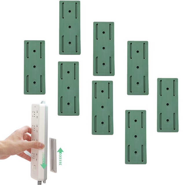 Adhesive Socket Holder, Wall Mount Home Power Strip Fixator, Cable Management Punch Free Surge Protector, Self-adhesive Desktop Socket Fixer for Socket Storage