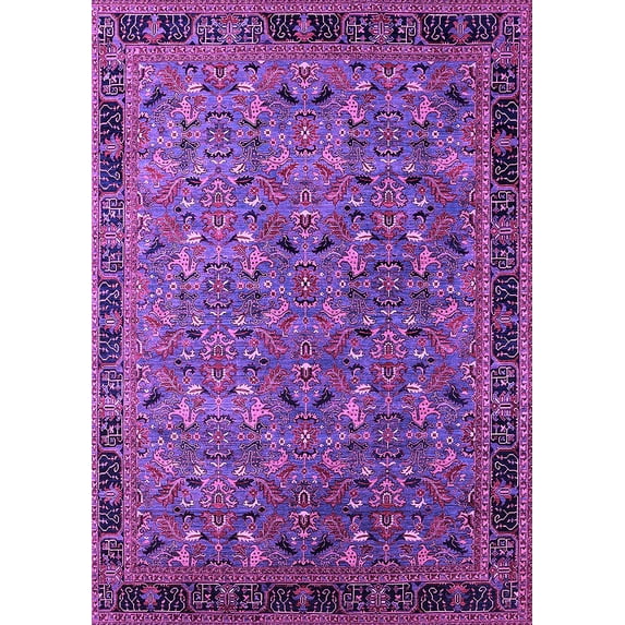 Ahgly Company Indoor Rectangle Oriental Purple Traditional Area Rugs, 5' x 8'