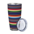 thumbnail image 2 of Lsque Blanket stripes Pattern 20oz Car Cup with Lid and Straw, Insulated Coffee Cup with Straw Topper, Spill Proof Travel Coffee Mug, Stainless Steel Tumble-Without Straw, 2 of 8