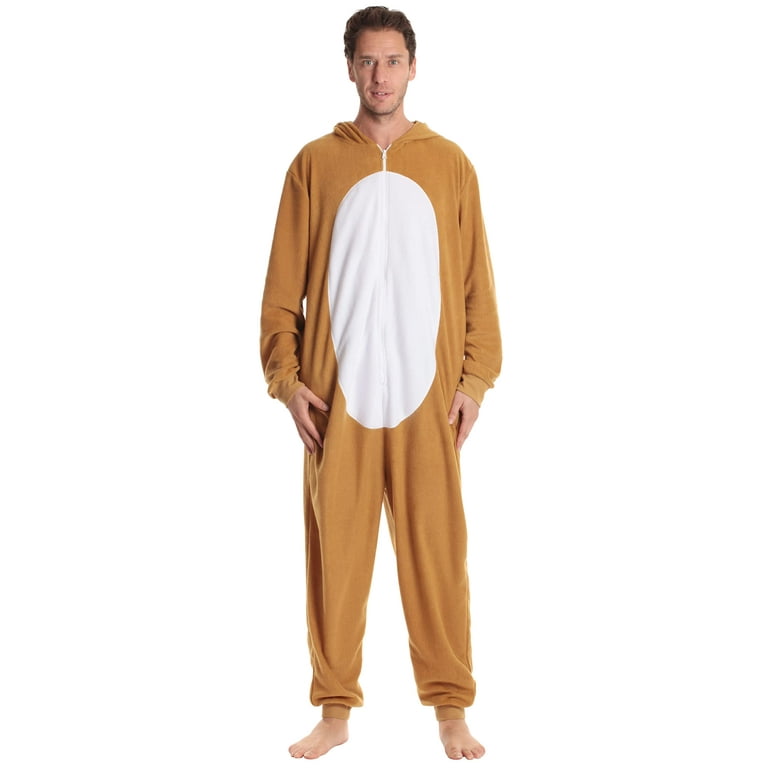 followme Men s Adult Onesie Mens Pajamas 6938 L XX Large Reindeer Buffalo Plaid