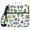 Car Tree Cloud Doodle, variant on Haosy 3 Ring Zipper Binder with Shoulder Strap Waterproof Trapper Keeper 2 Inch D-Ring 500 Sheets Capacity, Monster Trucks in Space