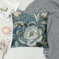 thumbnail image 2 of Orinice  Chinoiserie Flower Floral Pillow Covers Asian Style Throw Pillow Cover Blue and Ivory White Colorful Pillow Case Cushion Cover Home Decor for Couch Bedroom Living Room  22x22in, 2 of 5