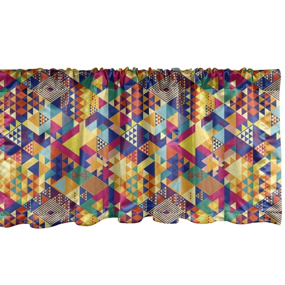 Ambesonne Colorful Window Valance, Modern Triangles, 54" X 12", Multicolor