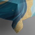 thumbnail image 4 of Blue Gold Wave Marble Pattern Rectangle Tablecloth 60"x120",Waterproof Polyester Rectangle Table Cloth, Wipeable Spillproof Polyester Tablecloth for Dining, Camping, Indoor and Outdoor, 4 of 6