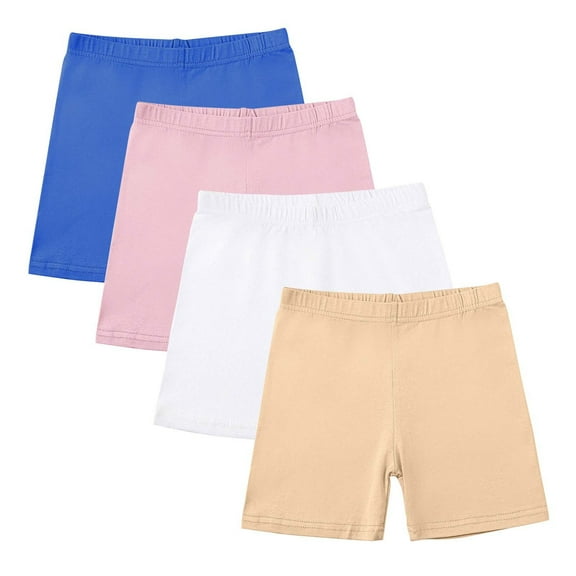 ZACPNCV 4 Pack Girls Dance Shorts Breathable Bike Shorts for Sports Play Underdress Multicolor 5-6 Years