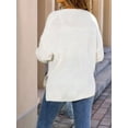 thumbnail image 4 of Women Chunky Knit Sweater Long Sleeve V Neck Button Up Cardigan with Pocket Coat for Fall and Winter White M, 4 of 8