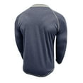 thumbnail image 3 of Domuza Henley Shirts for Men Long Sleeve Casual Raglan Long Sleeve Tshirts Comfy Lightweight Slim Fit Top Trendy Button Down Blouse Dark Blue XXXL, 3 of 5