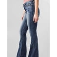 thumbnail image 2 of Womens High Rise Flare Jeans Gradient Wash Denim Pants Stretchy For Everyday Casual Wear Modern Versatile Style, 2 of 7