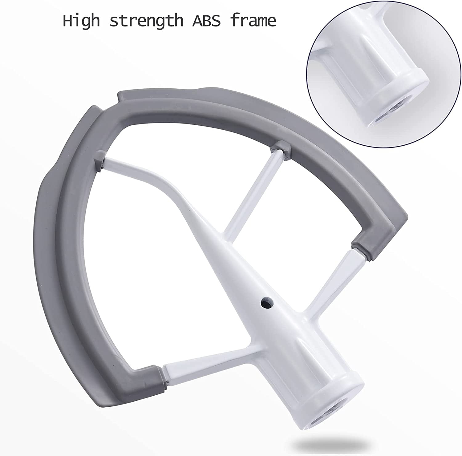 Roabertic Flex Edge Beater for KitchenAid Bowl-Lift Stand Mixer - 6 Quart Flat Beater Paddle with Flexible Silicone Edges