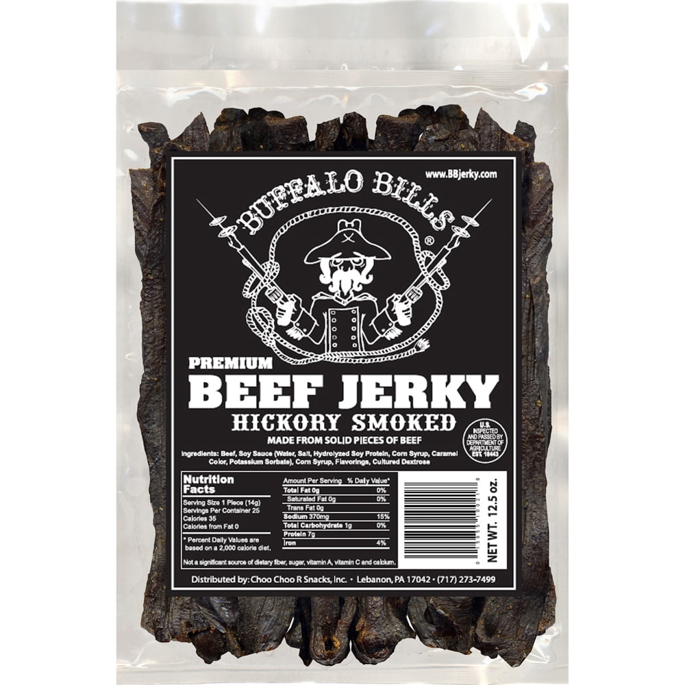 Buffalo Bills Hickory Smoked Beef Jerky 1 Bag Starter Kit (1 bag and 1 jar)