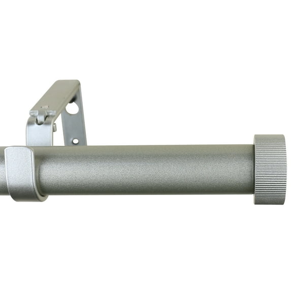 MERIVILLE 1-Inch Diameter Nathan End Cap Single Window Treatment Curtain Rod, 48-Inch to 84-Inch, Pewter