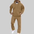 thumbnail image 2 of Frnrwgo Men's 2-Piece Hoodie and Pants Set Loose Fit Warm Comfortable Casual Tracksuit Fall Winter Outfit with Pockets, 2 of 8