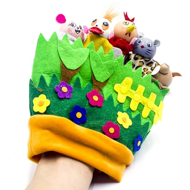Christmas Finger Puppet Toy Christmas Cloth Gloves Home Decoration