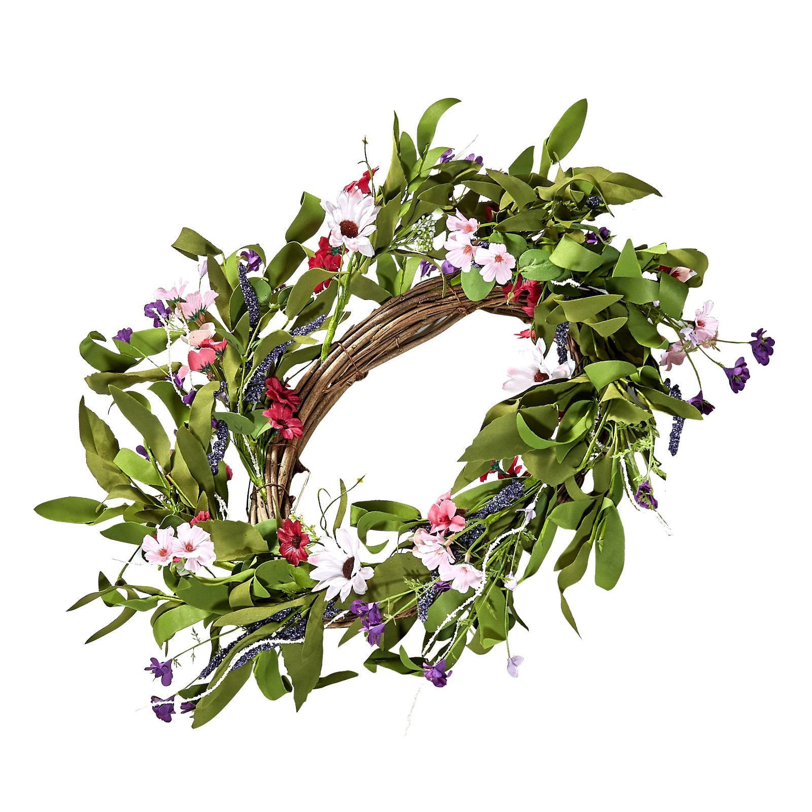 Decorative Wreath 1:1 Replica Daisy Flowers, Full Lush Lifelike Floral Wreath, Vibrant Realistic Artificial Flower Wreath for Front Door Wall Decor