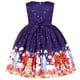 thumbnail image 4 of Vestido Para Niñas Ropa Para Niñas Bebés Cosplay De Navidad Falda Larga Estampado De Papá Noel Princesa Bowknot Vestido De Rendimiento Falda Vestido De Navidad Azul Odeerbi LM103-1224, 4 of 9