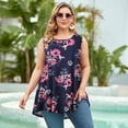 thumbnail image 7 of LARACE Plus Size Tank Tops for Women Sleevelss Tunic Casual Summer Clothes Swing Shirts for Jeans A-Navy02 1X, 7 of 7