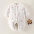 thumbnail image 2 of MeetoTime Baby Boys Girls Cotton Jumpsuits Three-layer Warm Quilted Winter Thickened Infant Toddler Rompers Baby Crawling Clothes, 2 of 3