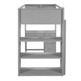 thumbnail image 5 of Twin Size Loft Bed with Ladder, Shelves, and Desk, Gray, 5 of 12