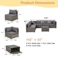 thumbnail image 2 of U-HOMY 7-Piece Patio Sectional Sofa Set with Cushions and Adjustable Backrest, Wicker Rattan Outdoor Furniture for Backyard, 2 of 9