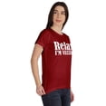 thumbnail image 2 of Inkmeso Relax I'M Vaxxed Funny Pro-Vaccine scoop-neck Cotton T-shirt For Womens, 2 of 8
