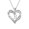 thumbnail image 3 of Ladies Double Heart Diamond Necklace With 26 English Letters Couple Necklace, 3 of 8