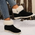thumbnail image 6 of BERANMEY Cozy Solid Color Suede Casual Warm Snow Boots Low-Top Women's Cotton Short Boots Short Ankle Boots with Anti-Slip Sole Lined with Warm Furry Genuine Suede Perfect for Indoor & Outdoor Use, 6 of 6