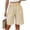Yellow, variant on hoksml Women Striped Bermuda Shorts with Pockets, Elastic Waist Pull-On Casual Summer Shorts