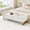 White, variant on Hobooment 67" Large Upholstered Teddy Storage Ottoman Bench, End of Bed Storage Bench with Rolled Arms for Bedroom,Beige
