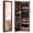 Rustic brown, variant on edx Full-Length Mirror Jewelry Cabinet with 6 LED Lights, Wall Door Mounted Jewelry Armoire Organizer with Makeup Storage