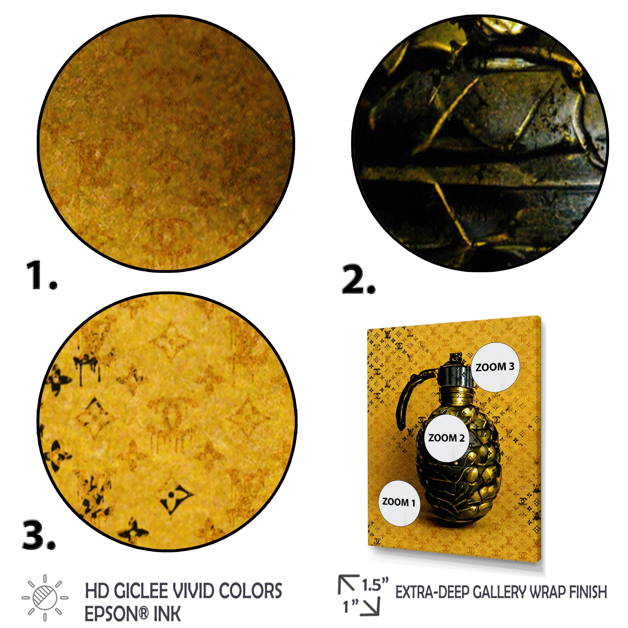 Designart Luxury Brand Grenade I Canvas Wall Art
