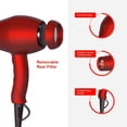 thumbnail image 4 of 1875W Professional Ionic Hair Dryer, Salon Lightweight Blow Dryer, 2 Speed and 3 Heat Settings, Powerful Ceramic Fast Dryer with Diffuser, Concentrator and Comb (Red), 4 of 5