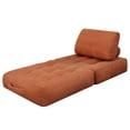 thumbnail image 6 of Leumius Folding Sofa Bed,Corduroy Fabric Convertible Sleeper Sofa Chair with Back Support and Pillow,Boneless Foldable Mattress Futon Chair Bed Floor Sofa for Living Room Bedroom,Orange, 6 of 6