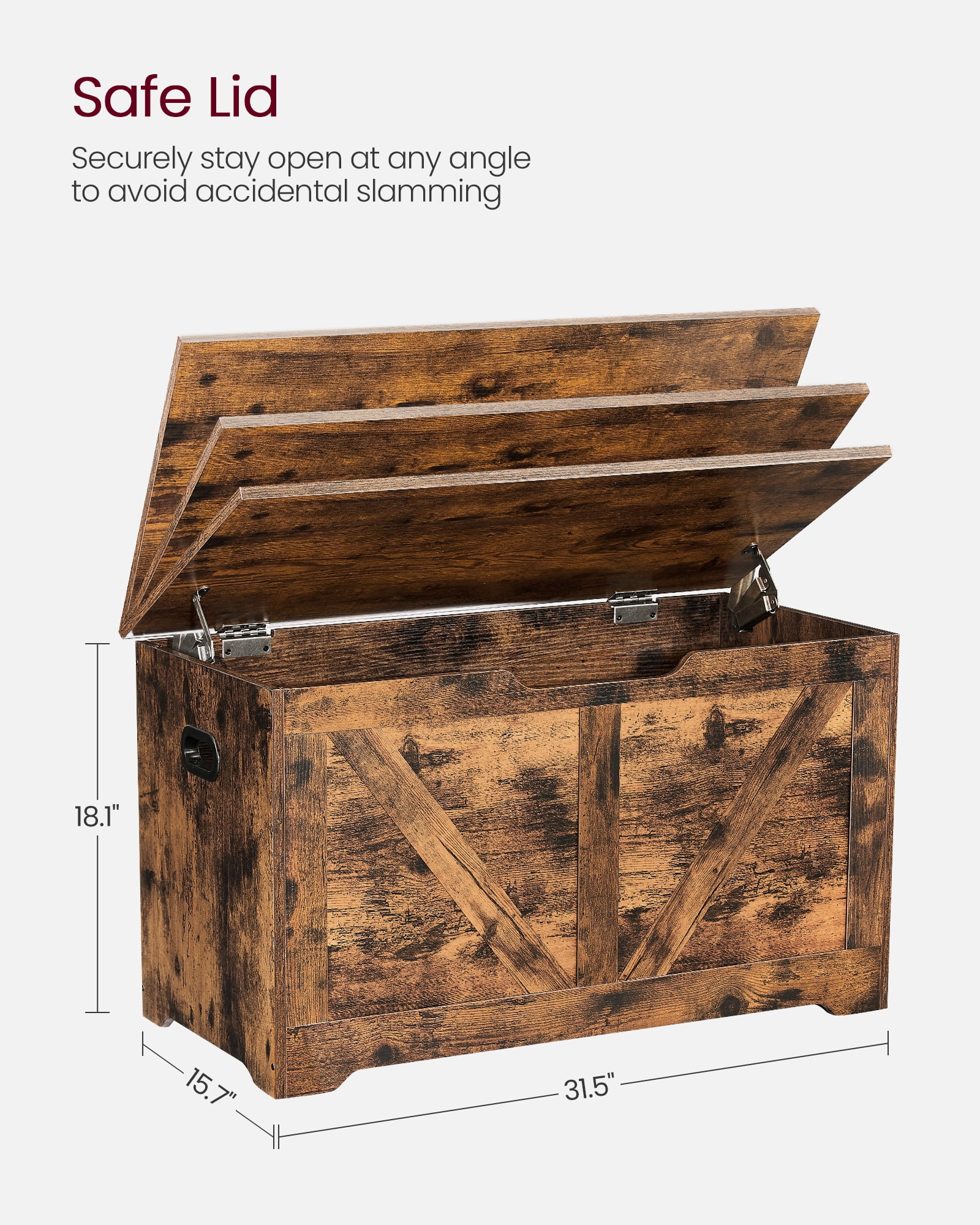 Shoe Rack Bench, Entryway Storage Box, Storage Chest Clothes Organizer with Large Capacity Box,  Rustic Brown