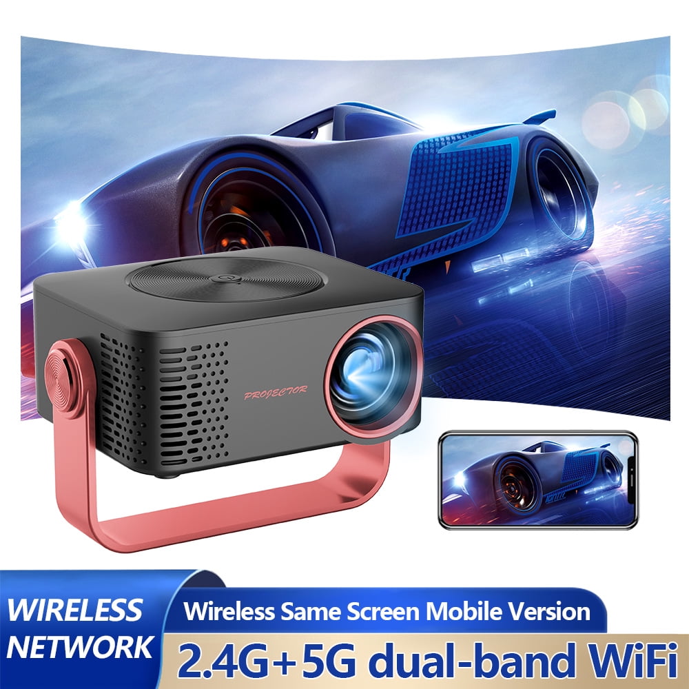 Mini Projector with WiFi , Native 1080P Projector , Projectors for Outdoor Movies Home Theater Built-in Speaker Android11 Dual WiFi6 Allwinner 1080p Compatible with iPhone/Android/PS4/Laptop